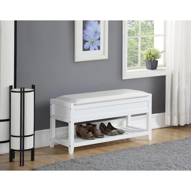 Entryway Seating Bench with Shoe Storage and Lift-Up Seat in Espresso