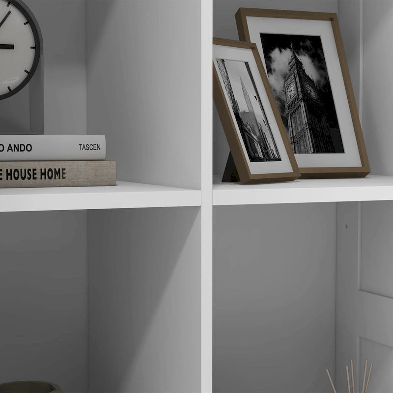 71 Tall Storage Cabinet with Movable Storage Shelves, Modern Style Pantry Cupboard Cabinet with Soft Close Doors, White