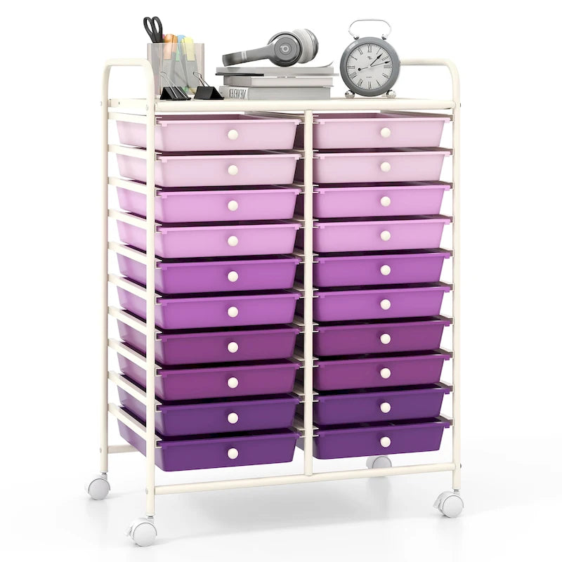 20-Drawer Rolling Storage Cart Art Craft Organizer on Wheels