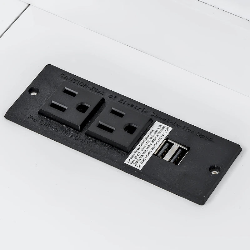 Twin XL Murphy Bed with Desk, LED Light and USB Charging Station for Small Spaces