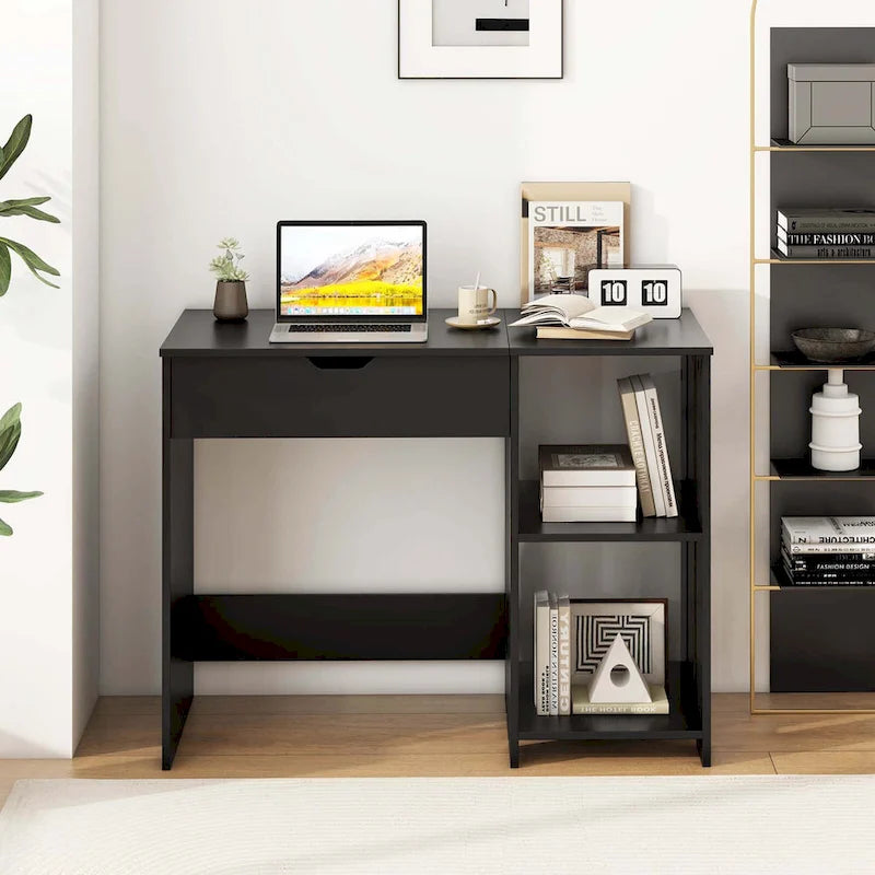 Lift Top Standing Desk with Hidden Compartments and Storage Shelves