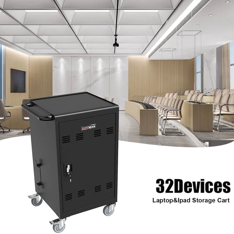 30-Device Mobile Charging Cart and Locking Storage Cabinet