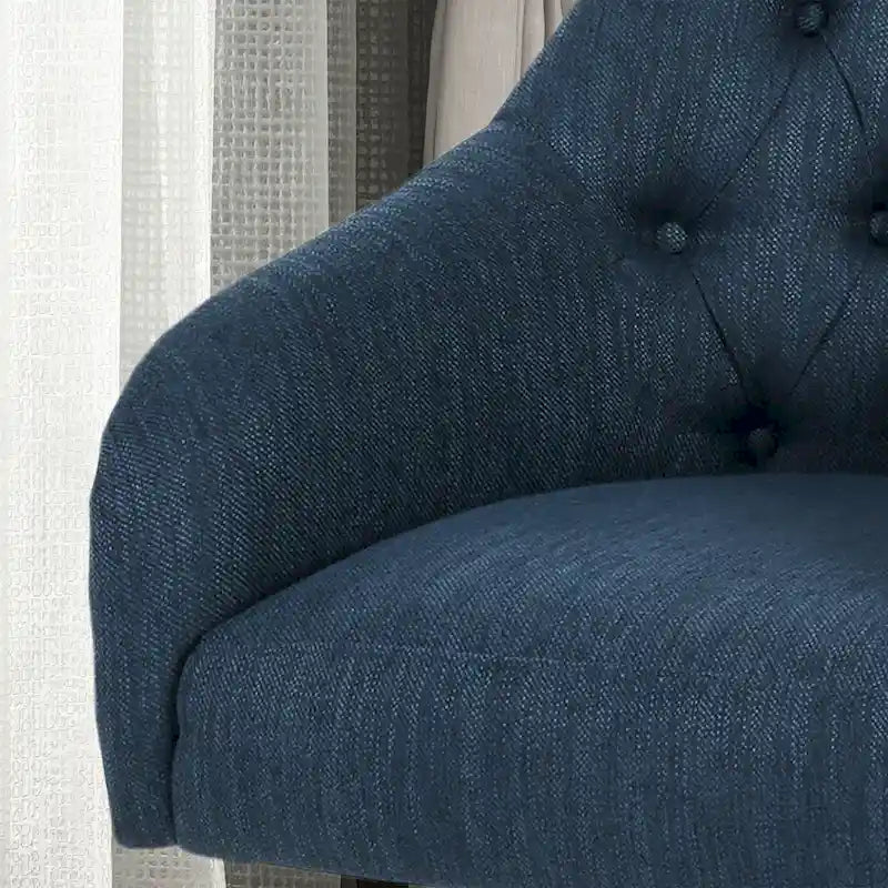 Upholstered Swivel Office Chair with Button Tufted Diamond Back