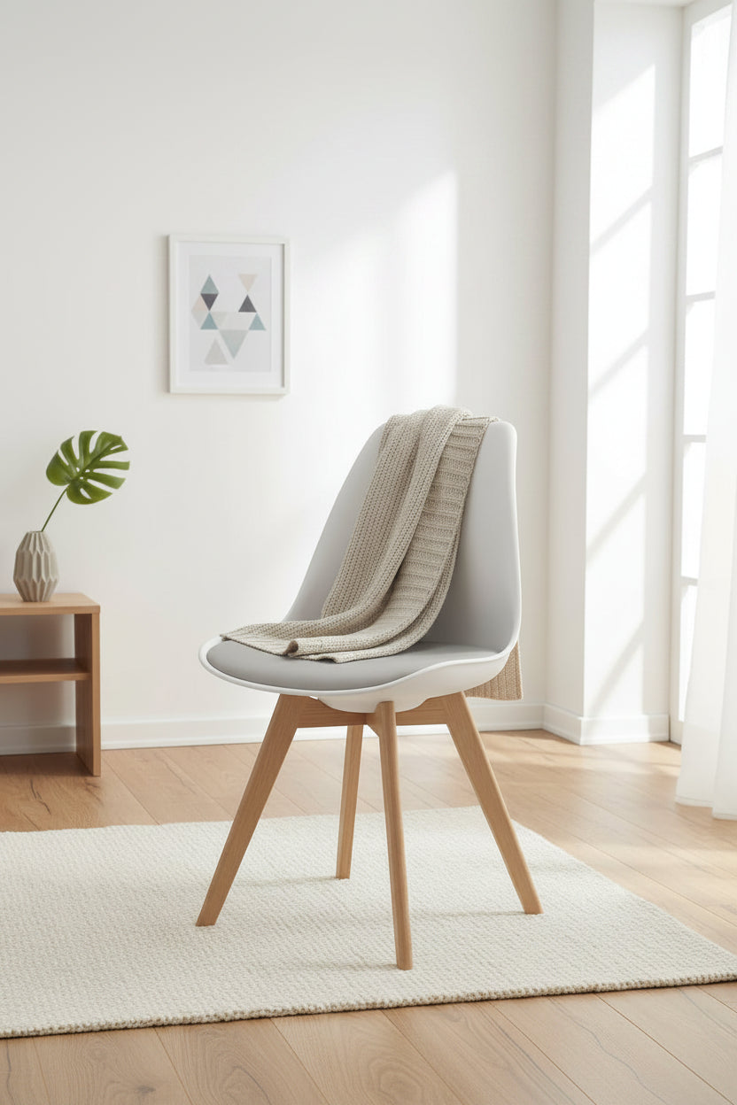 Side Chairs with Natural Legs (Set of 2)