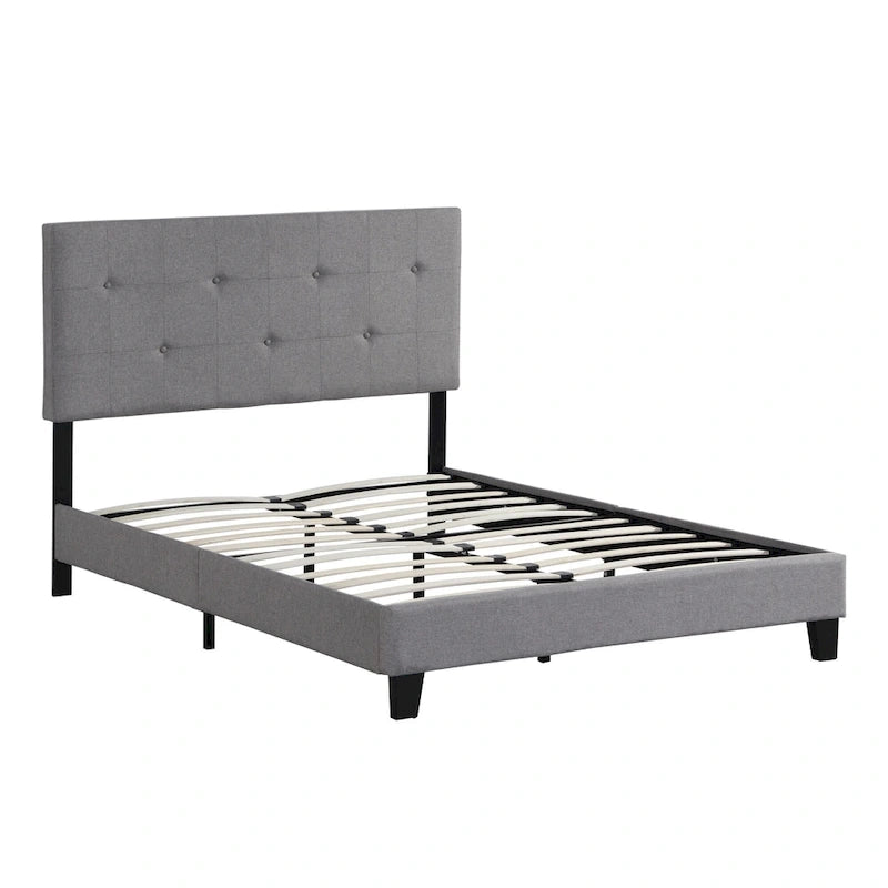 Full Size Upholstered Platform Bed Frame with Headboard