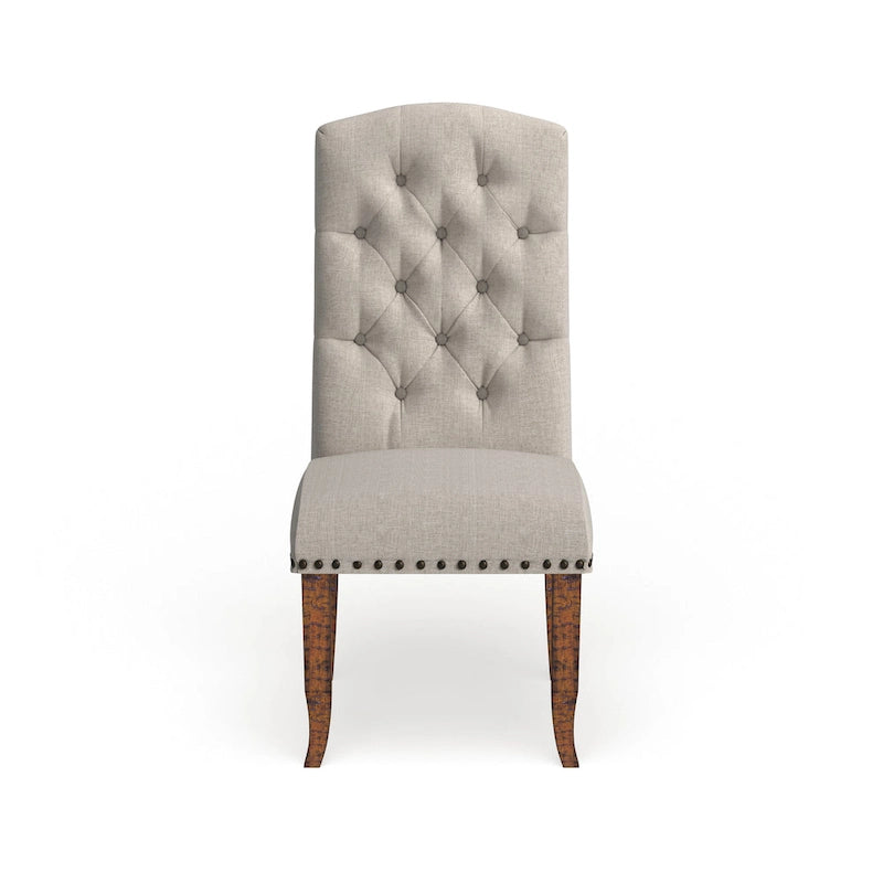 Farmhouse Tufted Fabric Dining Chairs (Set of 2)