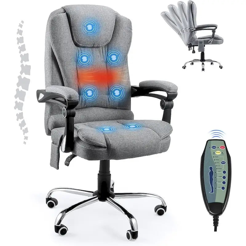 Ergonomic Office Chair with 7-Point Vibrating Massage and Heating Function