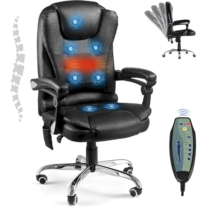Ergonomic Office Chair with 7-Point Vibrating Massage and Heating Function