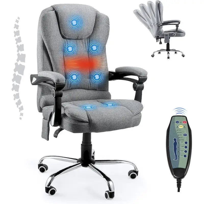 Ergonomic Office Chair with 7-Point Vibrating Massage and Heating Function