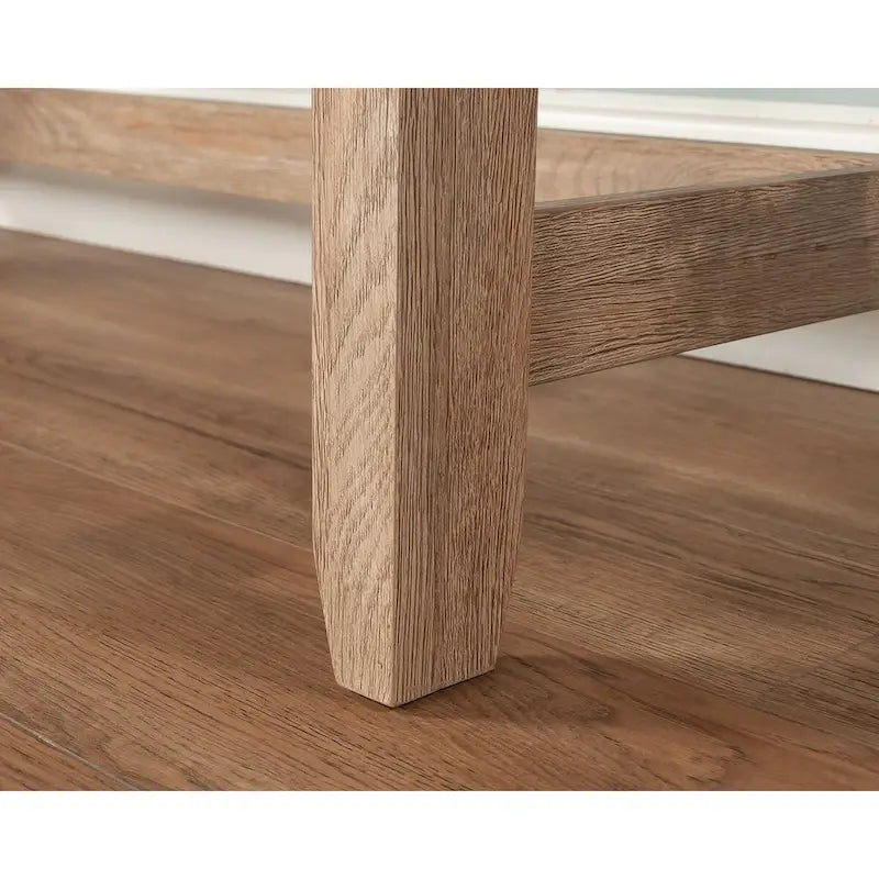 54-Inch Writing Desk with Storage Drawer, Keyboard Tray and Cord Management in Brushed Oak