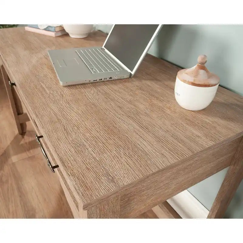 54-Inch Writing Desk with Storage Drawer, Keyboard Tray and Cord Management in Brushed Oak