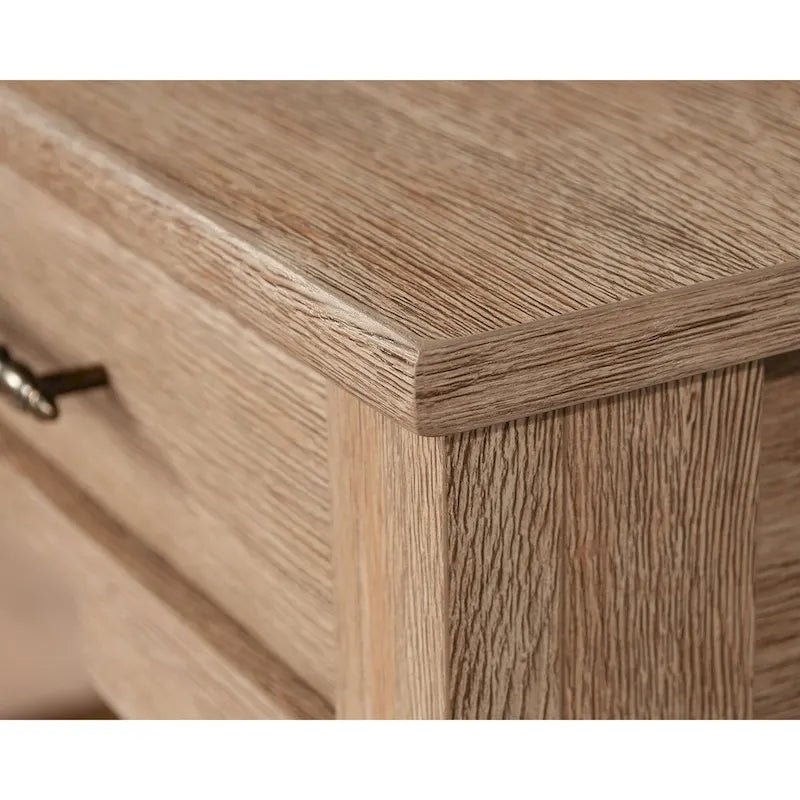 54-Inch Writing Desk with Storage Drawer, Keyboard Tray and Cord Management in Brushed Oak