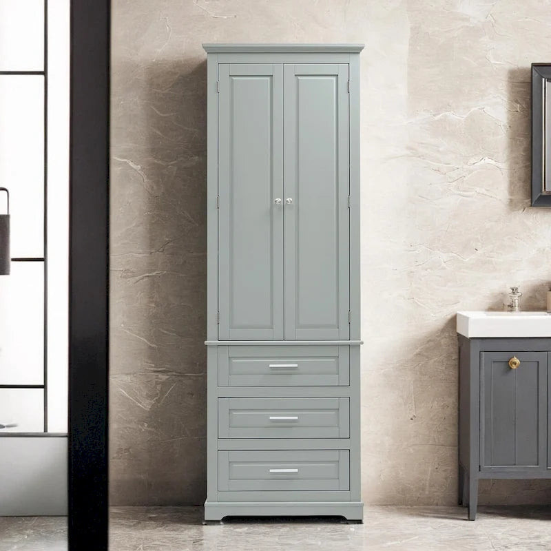 Tall Storage Cabinet with Three Drawers for Bathroom/Office