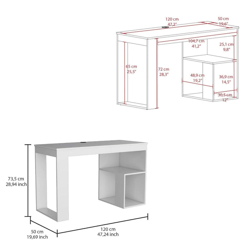 Astana 47 Computer desk with storage shelves
