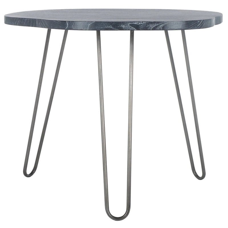 Modern Wood Top Dining Table in Grey White Wash Finish, 39W x 35D x 30H
