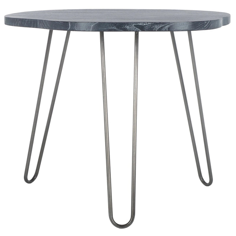 Modern Wood Top Dining Table in Grey White Wash Finish, 39W x 35D x 30H