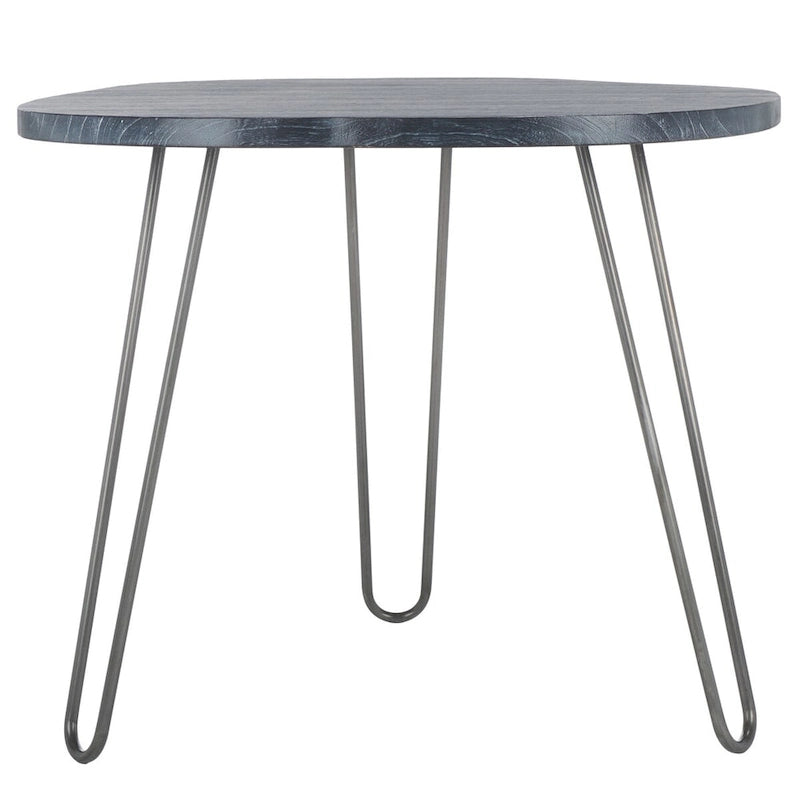 Modern Wood Top Dining Table in Grey White Wash Finish, 39W x 35D x 30H